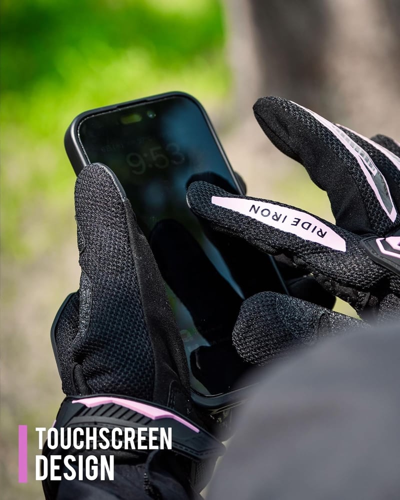 RIDEIRON Nyári Motoros Kesztyű - Érintőképernyős, Csúszásgátló, Légáteresztő, Arany Színű, M-es Méret, Túrázáshoz és Kültéri Sportokhoz
