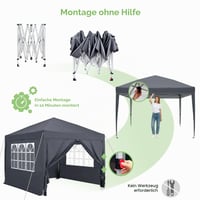 RidgeRover sklopivi paviljon 3x3 m s 4 bočne stranice, vodootporan i otporan na zimske uvjete, pop-up vrtni šator, podesiva visina, šator za zabave, kampiranje i festivale 2