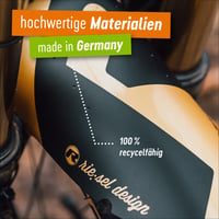Apărătoare de noroi MTB Rie:Sel Design Kolos Plus cu colier de fixare Rilsan pentru anvelope de până la 3,0 inch, Ultra Black Stickerbomb, pentru biciclete de munte de 26-29 inch, fabricată în Germania 5