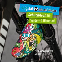 Apărătoare de noroi MTB Rie:Sel Design Kolos Plus cu colier de fixare Rilsan pentru anvelope de până la 3,0 inch, Ultra Black Stickerbomb, pentru biciclete de munte de 26-29 inch, fabricată în Germania 2