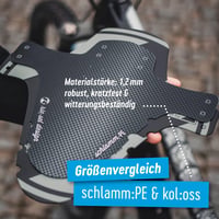 Apărătoare de noroi MTB Rie:Sel Design Kolos Plus cu colier de fixare Rilsan pentru anvelope de până la 3,0 inch, Ultra Black Stickerbomb, pentru biciclete de munte de 26-29 inch, fabricată în Germania 6