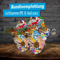 Apărătoare de noroi MTB Rie:Sel Design Kolos Plus cu colier de fixare Rilsan pentru anvelope de până la 3,0 inch, Ultra Black Stickerbomb, pentru biciclete de munte de 26-29 inch, fabricată în Germania 4