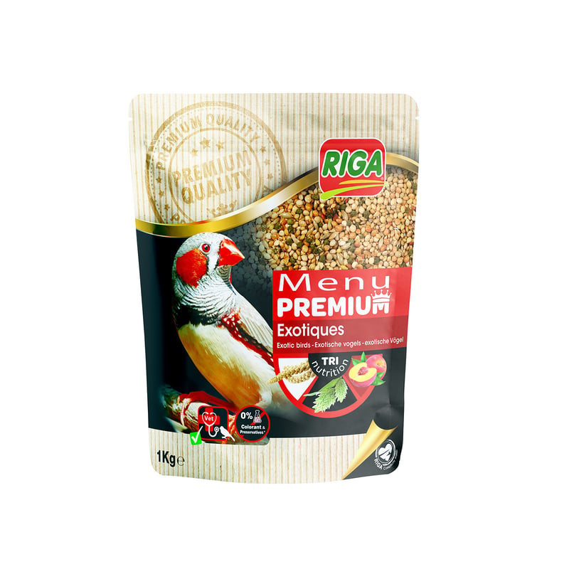 Riga Premium Krmivo pre exotické vtáctvo 1 kg – Výberová zmes semien pre okrasné vtáctvo