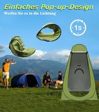 riggoo Pop-Up Sátor WC Zuhany Öltöző Strand Kemping UV40+ Hordtáskával - Green 3