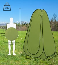 riggoo Pop-Up Sátor WC Zuhany Öltöző Strand Kemping UV40+ Hordtáskával - Green 7