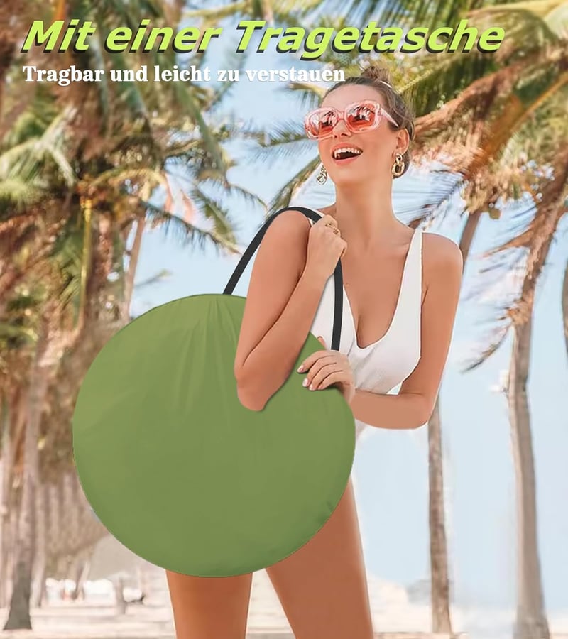 riggoo Pop-Up Sátor WC Zuhany Öltöző Strand Kemping UV40+ Hordtáskával - Green