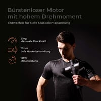RIGHT TECHNOLOGY Profi Masszázspisztoly 6 fejjel - Nyak, Váll, Hát Masszázshoz, 20kg Nyomóerő 6