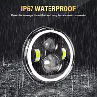 Willpower 7 Inch LED Motoros Fényszóró 50W 5000LM Fehér Sárga 4 Mód DRL Offroad Lámpa 4