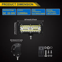 RIGIDON 2x 18cm 120W LED munkalámpa 12V/24V traktor teherautó ATV 2