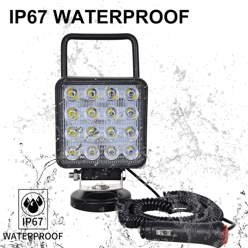 RIGIDON 2x LED munkalámpa mágneses talppal 48W 12V/24V terepjáróhoz traktorhoz