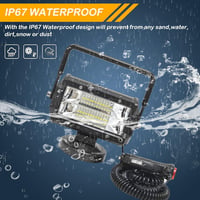 RIGIDON 2x LED Munkalámpa Mágneses Talppal 72W 12V Offroad Terepjáró Traktor 5