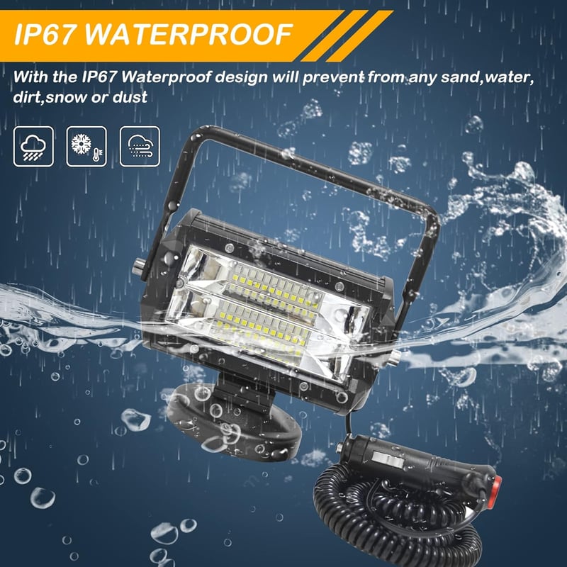 RIGIDON 2x LED Munkalámpa Mágneses Talppal 72W 12V Offroad Terepjáró Traktor