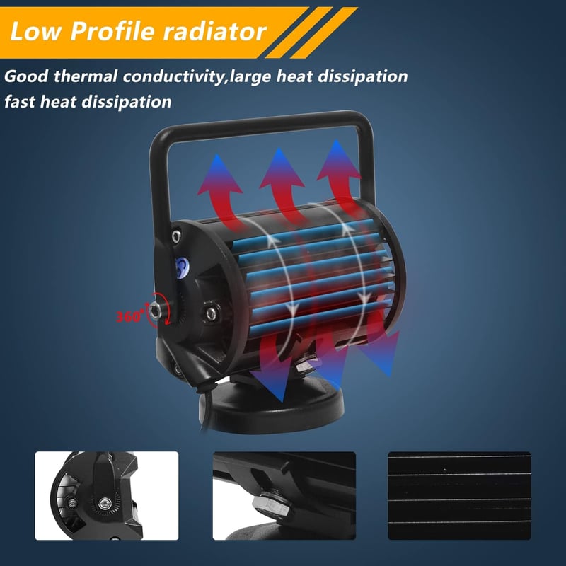 RIGIDON 2x LED Munkalámpa Mágneses Talppal 72W 12V Offroad Terepjáró Traktor
