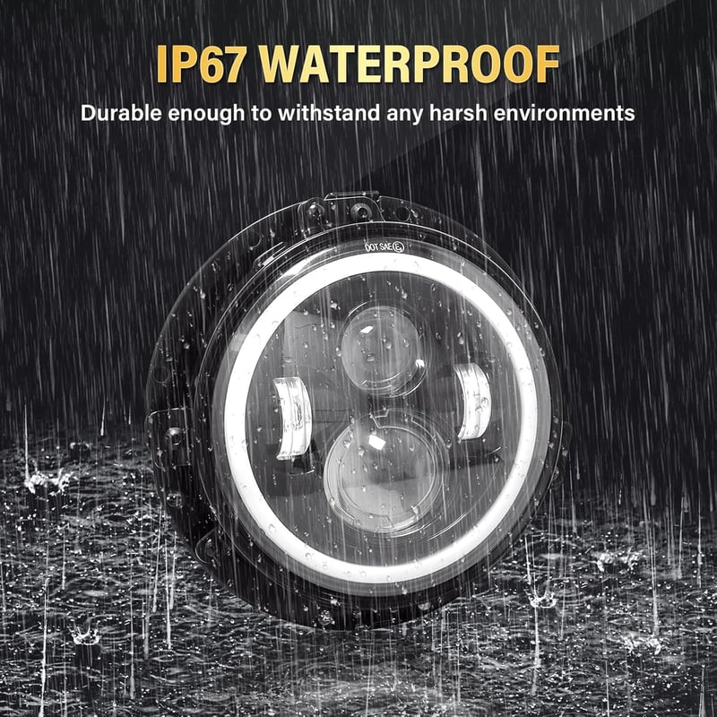 RIGIDON 2x7 Inch Kerek LED Fényszóró 50W 5000 LM Offroad Autó Világítás Wrangler Hummer