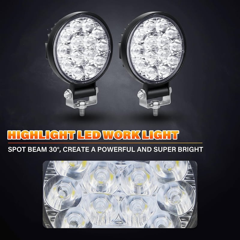 RIGIDON 3.2 hüvelykes 42W kör LED munkalámpa 6000K ködlámpa tolatófény 12