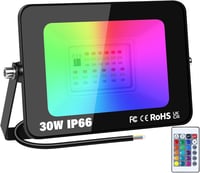 RIGIDON 30W RGB LED reflektor távirányítóval, 16 szín, dimmelhető kerti lámpa 1