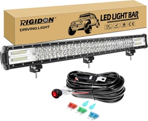 RIGIDON 34 hüvelykes 86 cm 468 W vízálló LED fénysor készlet 12 V kábelköteggel 6000 K fehér off-road fénysáv autóhoz SUV UTV ATV kamion 4x4