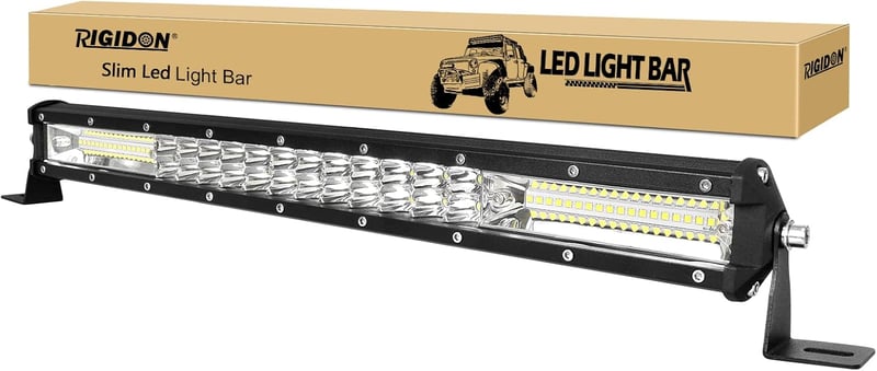 RIGIDON 50 cm-es LED Fénysáv 180W - Vízálló Alumínium Kiegészítő Világítás Terepjárókhoz, Teherautókhoz, Traktorokhoz, 12/24V, 6000K