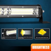 RIGIDON 50 cm-es LED Fénysáv 180W - Vízálló Alumínium Kiegészítő Világítás Terepjárókhoz, Teherautókhoz, Traktorokhoz, 12/24V, 6000K 4