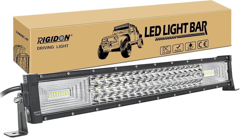 RIGIDON 55 cm-es LED Fénysáv 270W - Vízálló Alumínium Terepjáró Világítás 12V/24V - Autó, SUV, Terepjáró, Kamion Kiegészítő Lámpa 6000K