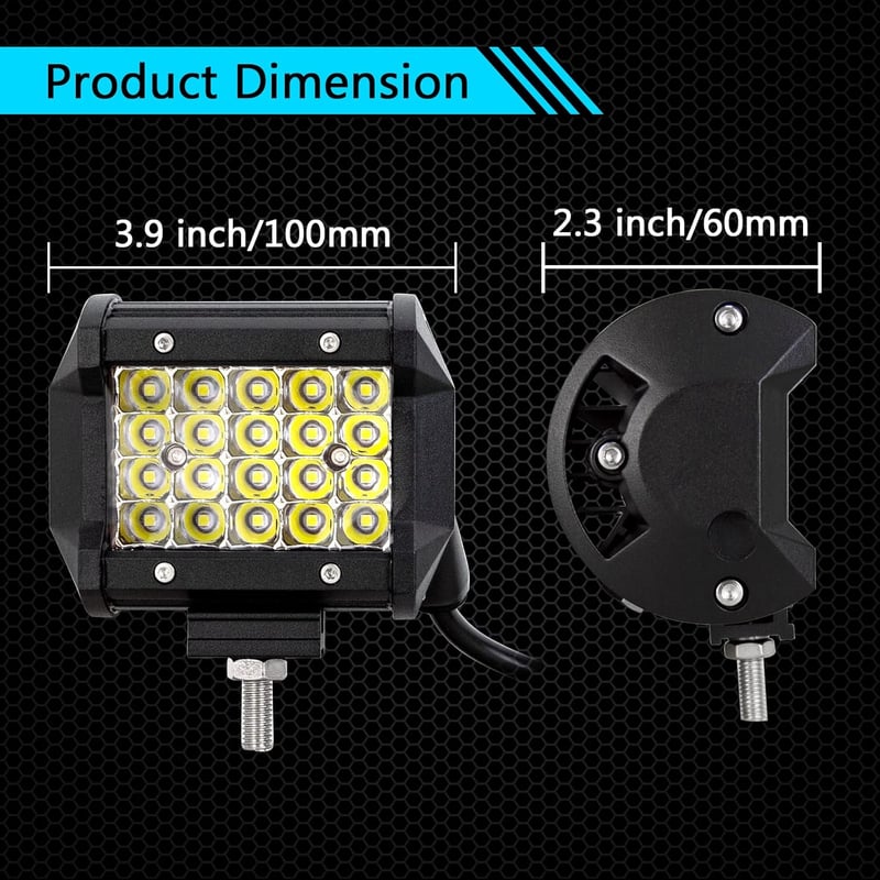 RIGIDON 59 cm 570W LED Fényhíd Kábelköteg-gel, 2x60W Spot Offroad Világítás, Vízálló LED Munkalámpa SUV ATV Teherautó Traktor 6000K