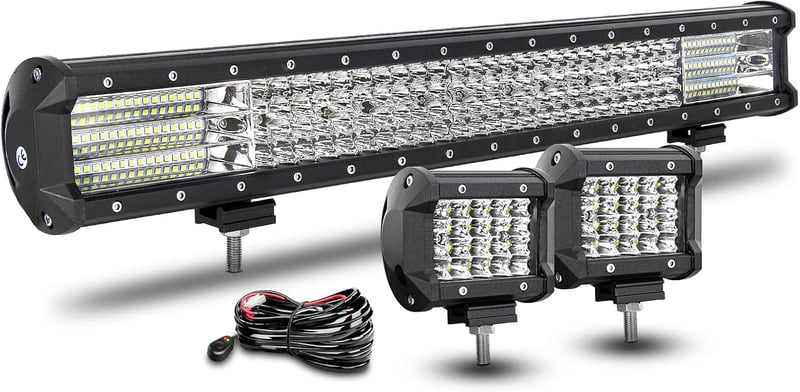 RIGIDON 59 cm 570W LED Fényhíd Kábelköteg-gel, 2x60W Spot Offroad Világítás, Vízálló LED Munkalámpa SUV ATV Teherautó Traktor 6000K