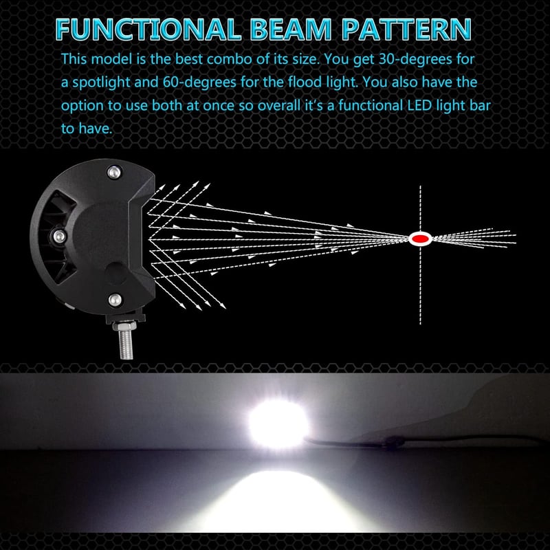RIGIDON 59 cm 570W LED Fényhíd Kábelköteg-gel, 2x60W Spot Offroad Világítás, Vízálló LED Munkalámpa SUV ATV Teherautó Traktor 6000K