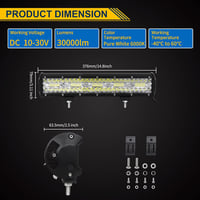 Willpower 15 Inch 300W LED Munkalámpa 12V 24V Vízálló Offroad Traktor Fényszóró 2