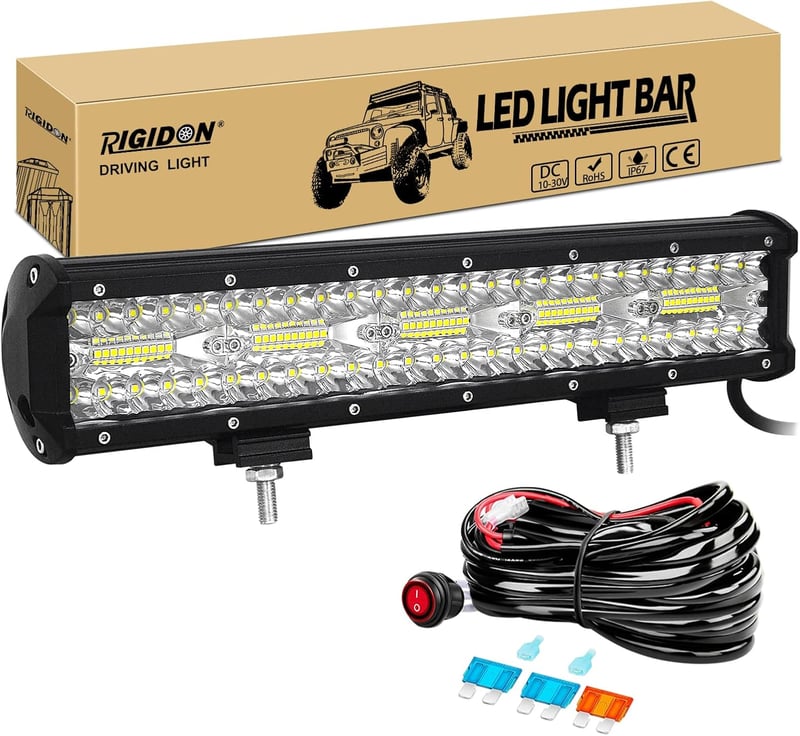 RIGIDON 8D 38cm 300W LED munkalámpa szett autóhoz, terepjáróhoz, traktorhoz - vízálló meleg fehér