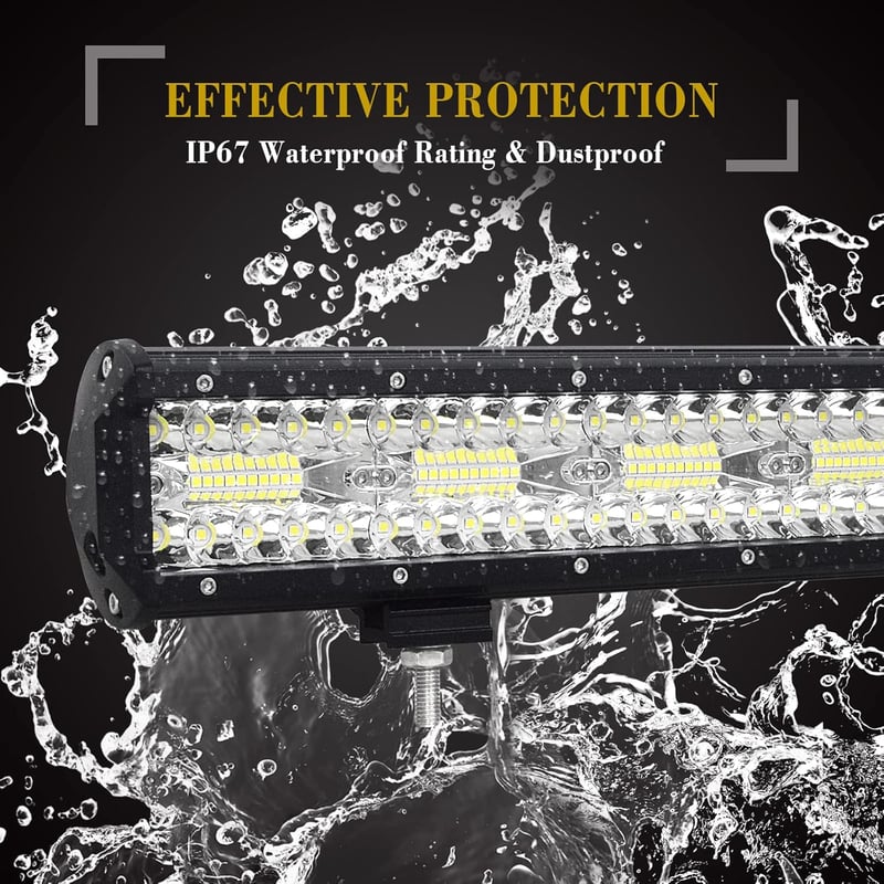 RIGIDON 8D 23 hüvelykes 480W LED munkalámpa 12V-os vezetékkel, mágneses tartóval