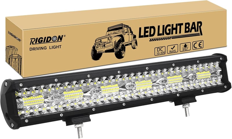 RIGIDON 8D LED Fényhíd 45cm 360W - Vízálló Alumínium Terepfény 12/24V Meleg Fehér - Terepjáró Autó SUV Quad Traktor Kiegészítő