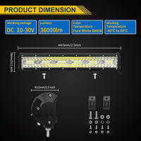 RIGIDON 8D LED Fényhíd 45cm 360W - Vízálló Alumínium Terepfény 12/24V Meleg Fehér - Terepjáró Autó SUV Quad Traktor Kiegészítő 2