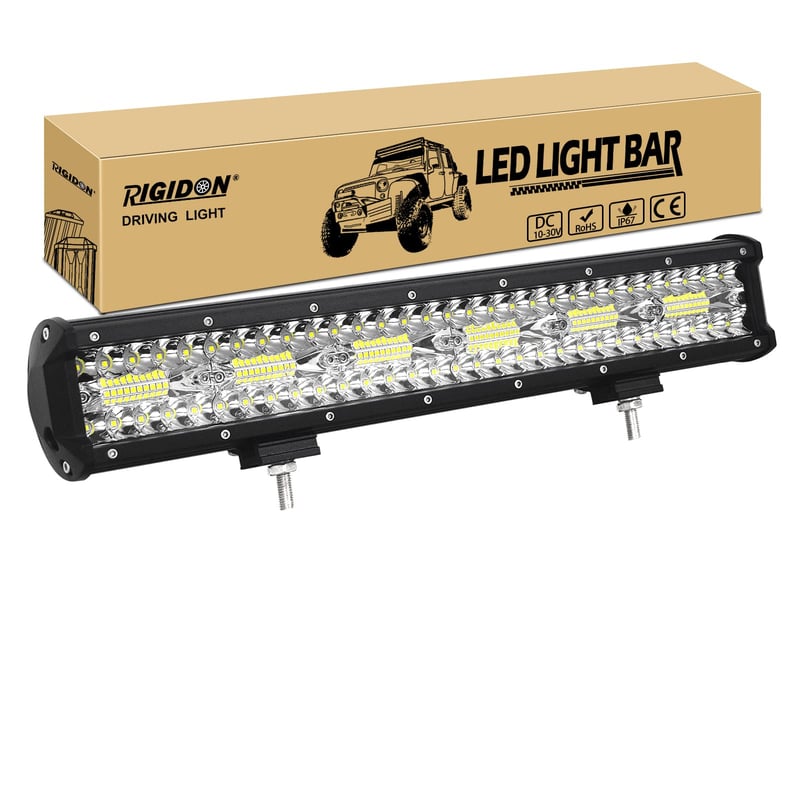 RIGIDON 8D LED svjetlosna rampa 45cm 360W - Vodootporno aluminijsko terensko svjetlo 12/24V Toplo bijelo - Dodatna oprema za terenska vozila, automobile, SUV, quadove i traktore