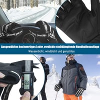 RIGWARL Vízhatlan érintőképernyős téli kerékpáros kesztyű férfiaknak és nőknek fekete mintás szélálló motoros futó túrázóhoz 4