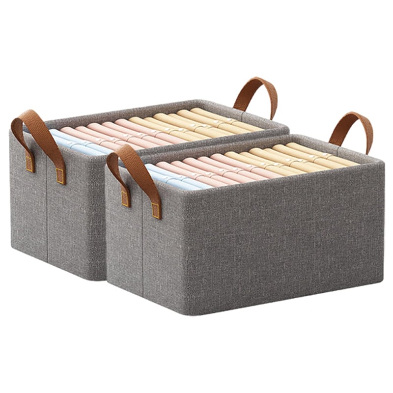 RIHUD sklopiva kutija za pohranu, 2 komada, 18 L, s ladicom, siva - 47x28x19 cm