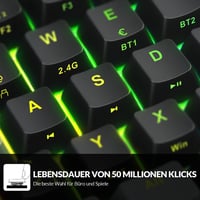 Rii 60% Wireless Mechanikus Gaming Billentyűzet RGB, Red Switch, QWERTZ, Fekete/Szürke 5