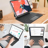 Rii iPad 10,9 (2022) Bluetooth billentyűzet tok mágneses trackpaddal, háttérvilágítással - fekete 2