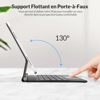 Rii iPad 10,9 (2022) Bluetooth billentyűzet tok mágneses trackpaddal, háttérvilágítással - fekete 4