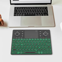Rii Bluetooth billentyűzet touchpaddal, 12 színű háttérvilágítás, multimédia gombok Smart TV tablet laptop PC-hez fekete 9