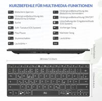 Rii Bluetooth Mini Billentyűzet - Vezeték Nélküli, Újratölthető, 3 Bluetooth Csatornával, LED Háttérvilágítással, Ultravékony, Hordozható, F 6