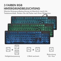 Rii Gaming Billentyűzet és Egér Szett LED Háttérvilágítással, Vezetékes QWERTZ 2