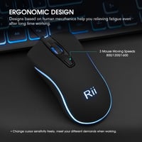Rii Gaming Billentyűzet és Egér Szett LED Háttérvilágítással, Vezetékes QWERTZ 4