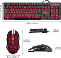 Rii Gaming Billentyűzet és Egér Szett LED Háttérvilágítással PC-hez 8