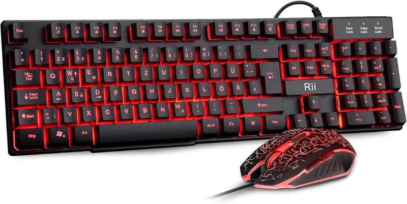 Rii Gaming Billentyűzet és Egér Szett LED Háttérvilágítással PC-hez