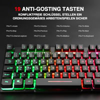 Rii Gaming Billentyűzet USB RGB LED Világítással PC PS4 Német Kiosztás 4
