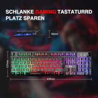 Rii Gaming Billentyűzet USB RGB LED Világítással PC PS4 Német Kiosztás 6