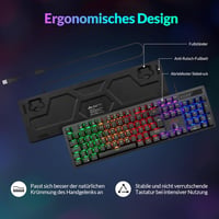 Rii Mechanikus Gaming Billentyűzet QWERTZ Kék Switch Teljes Méret 6