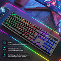 Rii Mechanikus Gaming Billentyűzet QWERTZ Kék Switch Teljes Méret 3