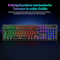 Rii Mechanikus Gaming Billentyűzet QWERTZ Kék Switch Teljes Méret 7