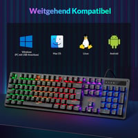 Rii Mechanikus Gaming Billentyűzet QWERTZ Kék Switch Teljes Méret 8